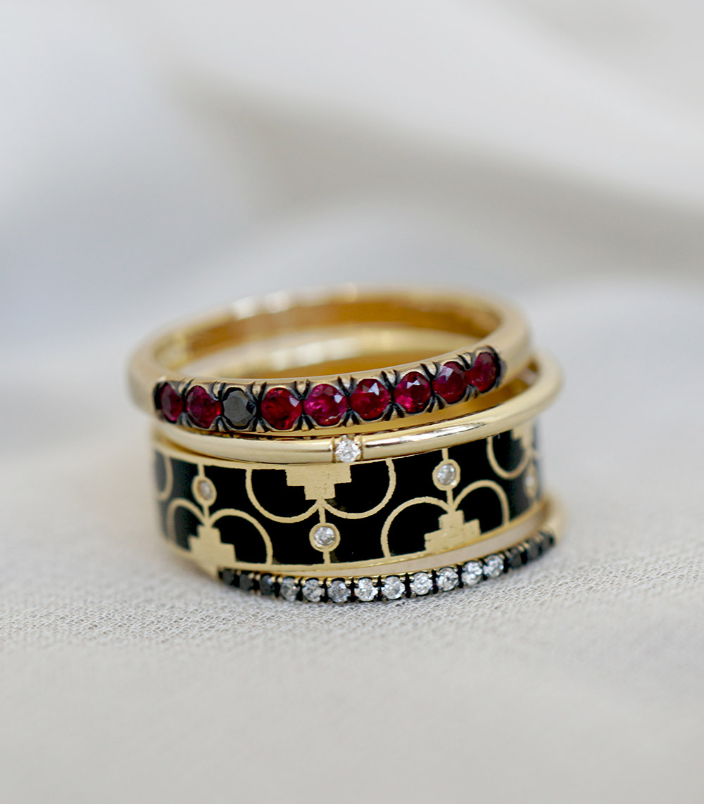 Ruby stacking ring july birthstone