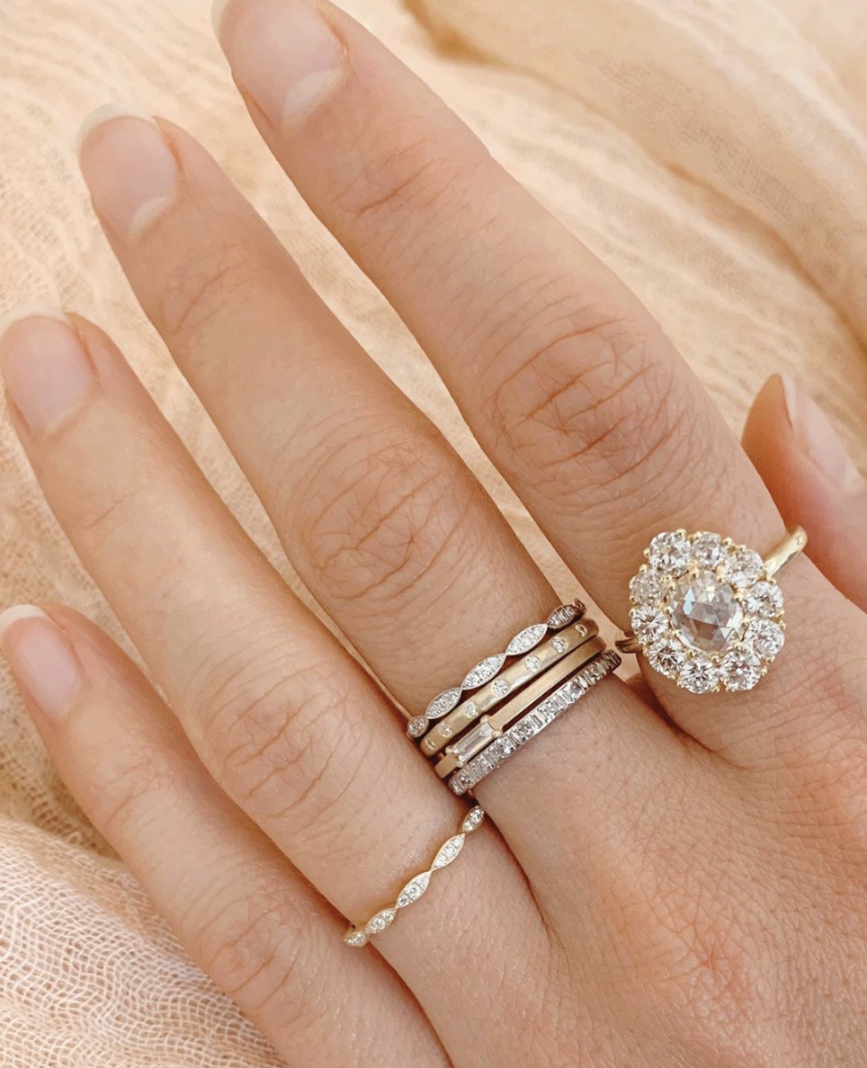 cluster diamond engagement ring