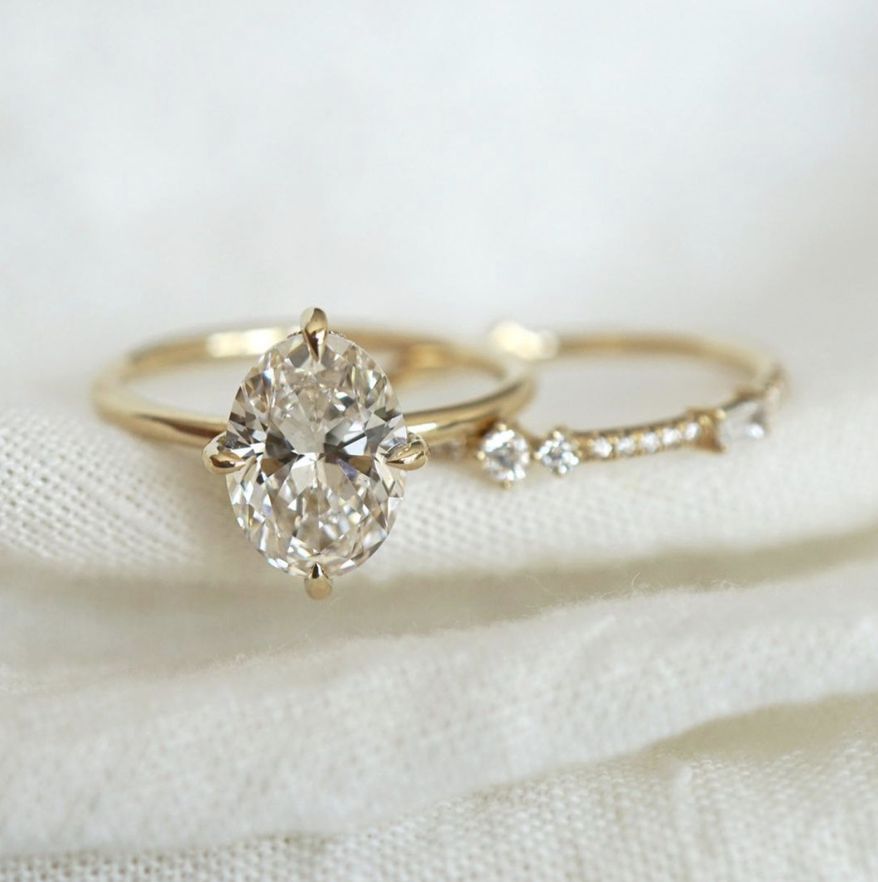 Oval Solitaire Diamond Unique Engagement Ring