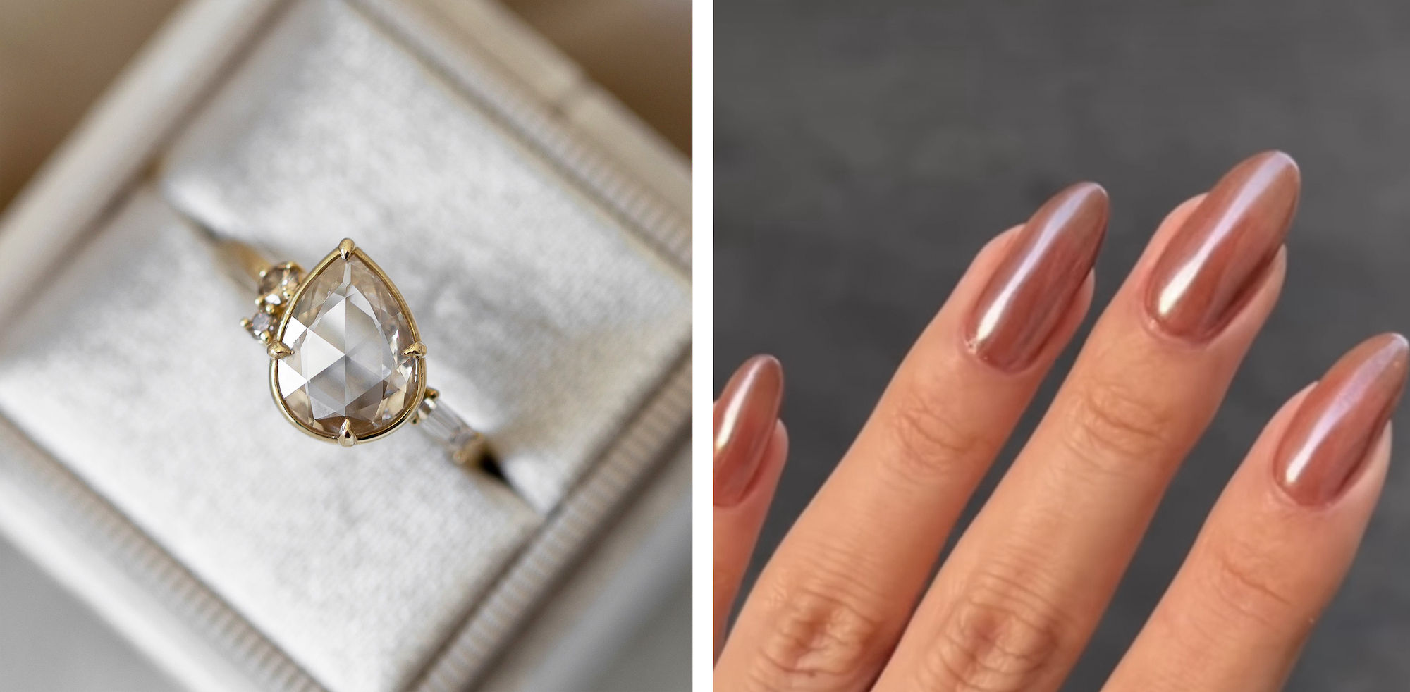 champagne diamond, unique engagement ring