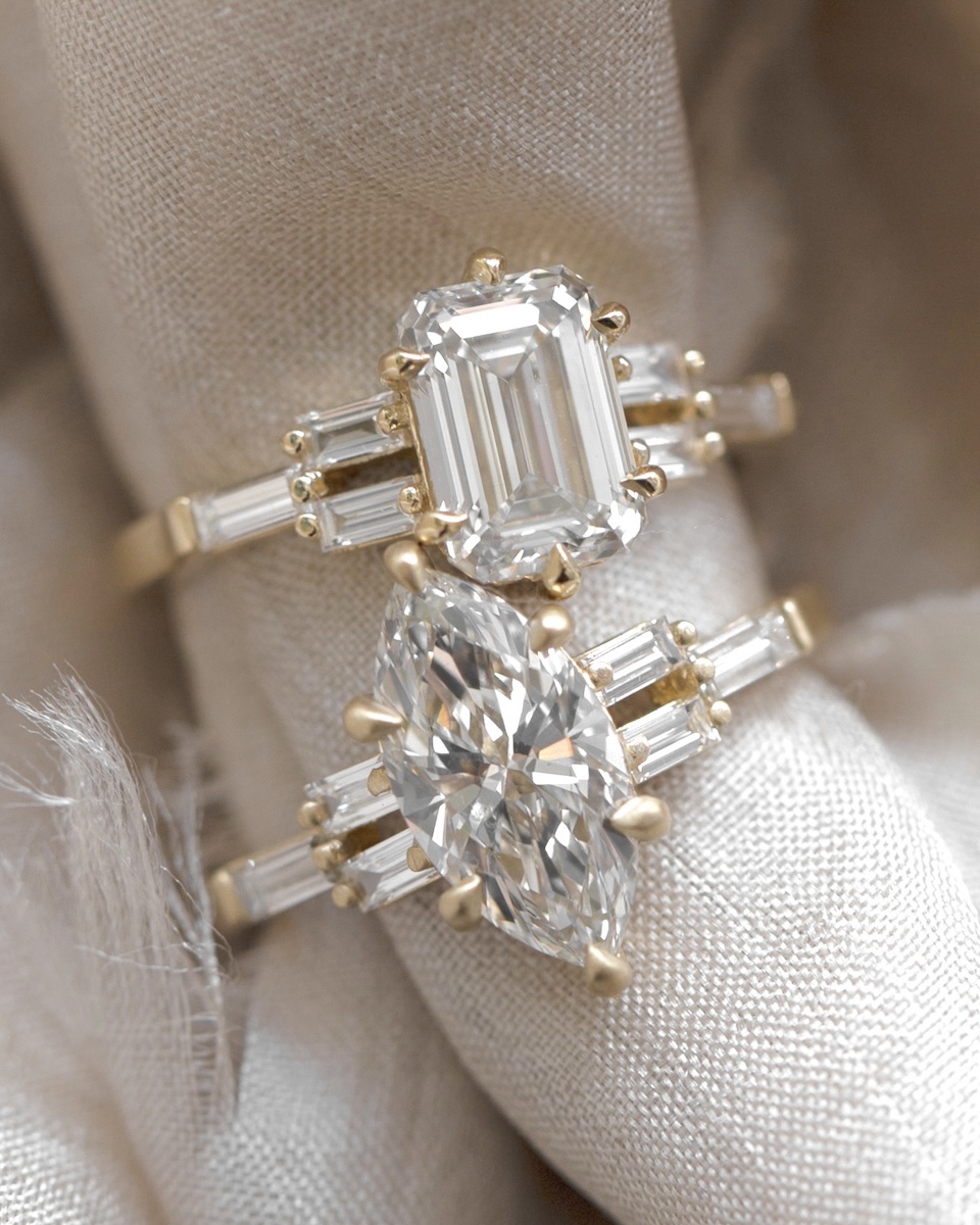 unique engagement ring, lab made diamonds