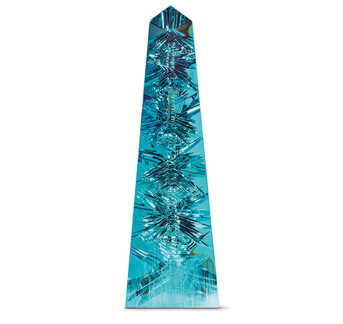 March Birthstone - The Dom Pedro aquamarine obelisk by gem sculptor Bernd Munsteiner