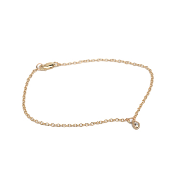 14K Gold Ethically Sourced Pear Shape Diamond Drop Boho Bracelet designed by Sofia Kaman handmade in Los Angeles