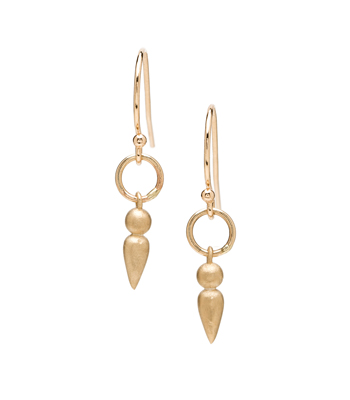 Boho Bridal Jewelry Gold Dangle Earrings designed by Sofia Kaman handmade in Los Angeles