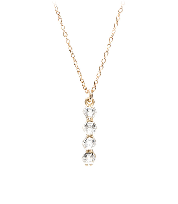 Hexagon Diamond Bar Necklace