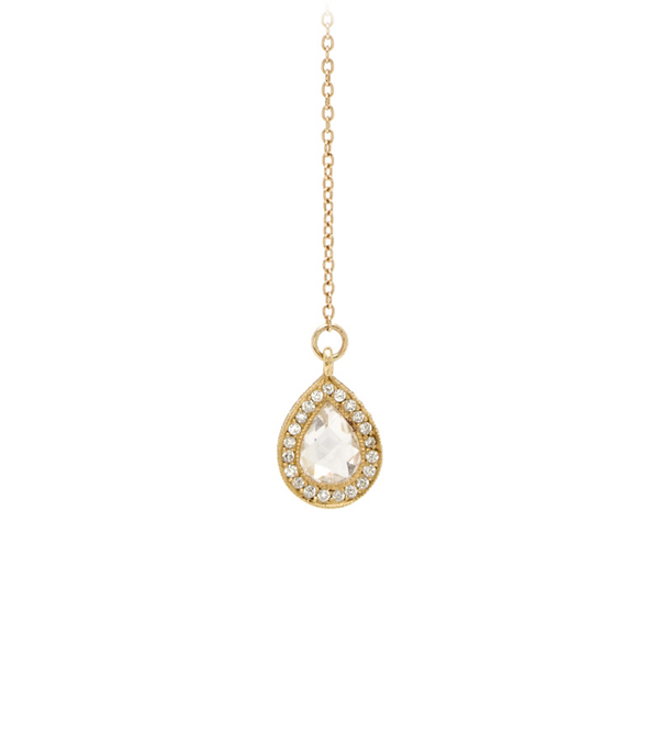 Pear Shape Diamond Drop Lariat Necklace