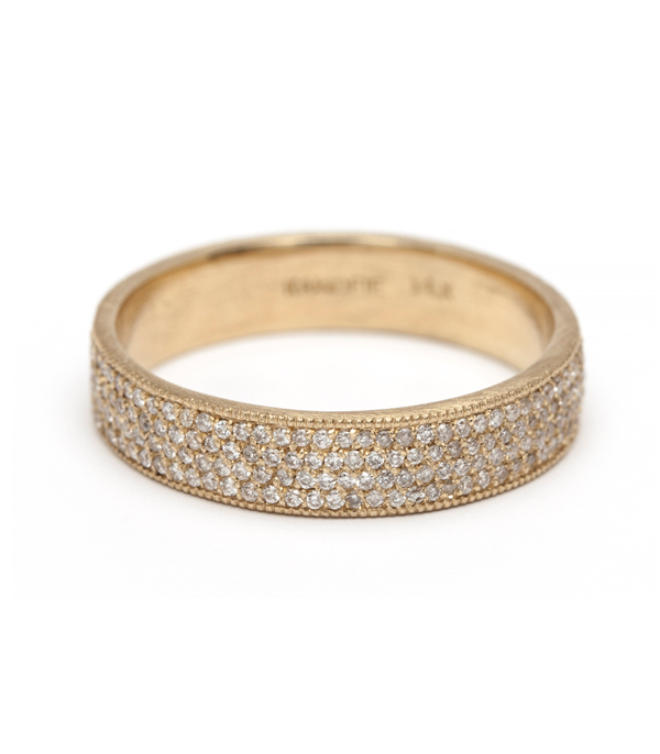 Pave Diamond Handmade Wedding Eternity Band designed by Sofia Kaman handmade in Los Angeles using our SKFJ ethical jewelry process. This piece has been sold and is in the SK Archive.