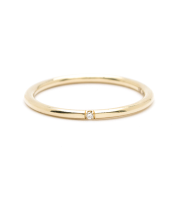 14K Gold Wire Band Diamond Accent Classic Bohemian Stacking Band designed by Sofia Kaman handmade in Los Angeles
