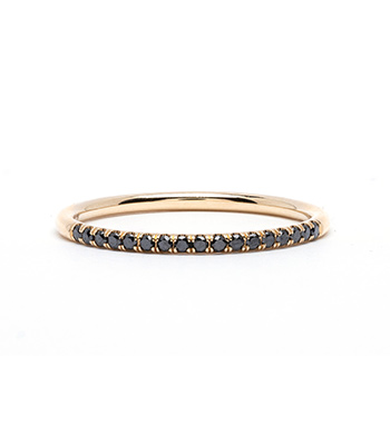 14K Gold Black Diamond Wedding Band for Unique Engagement Rings designed by Sofia Kaman handmade in Los Angeles