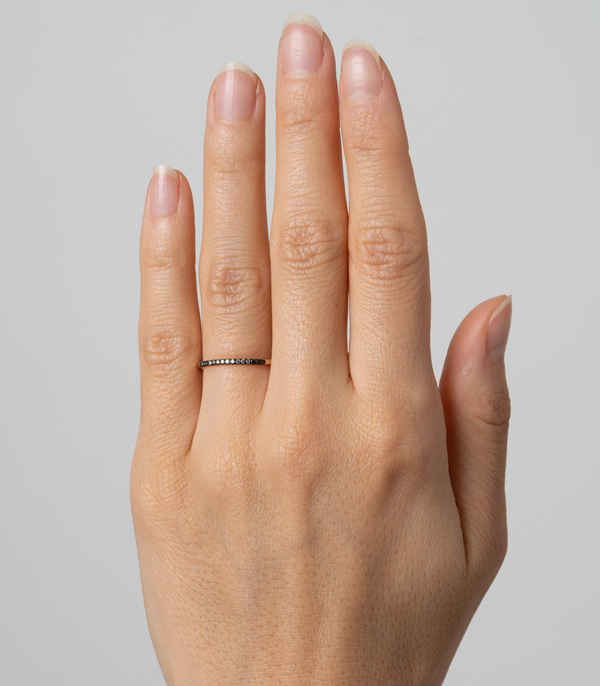 Black Grey White Diamond Wedding Ring For Modern Bride