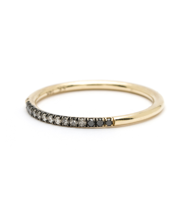 Gold Wire Band Ombre Hue Diamond Stacking Band