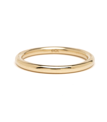 Smooth Round Gold Wedding Band for Unique Engagement Rings designed by Sofia Kaman handmade in Los Angeles
