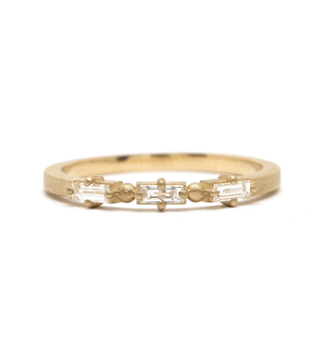 14K Gold Baguette Diamond Wedding Band for Engagement Rings designed by Sofia Kaman handmade in Los Angeles