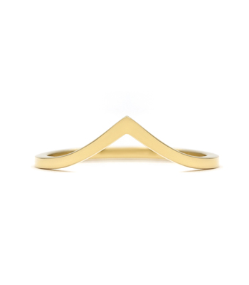 14K Gold Chevron Band for nesting with Unique Engagement Rings designed by Sofia Kaman handmade in Los Angeles