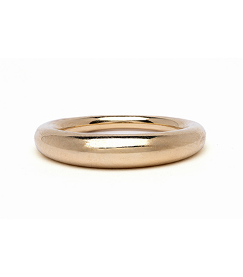 14K Gold and Diamond Crescent Wedding Band for Engagement Rings for Women designed by Sofia Kaman handmade in Los Angeles