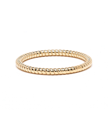 14K Gold Coil Rope Wedding Band for Engagement Rings for Women designed by Sofia Kaman handmade in Los Angeles