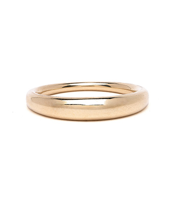 14K Gold Mini Crescent Wedding Band for Unique Engagement Rings designed by Sofia Kaman handmade in Los Angeles