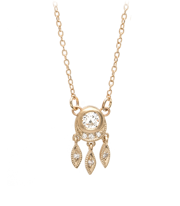 Fringe Dreamcatcher Dangle Diamond Necklace