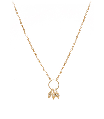 Gold Diamond Fringe Dangle Boho Wedding Necklace designed by Sofia Kaman handmade in Los Angeles