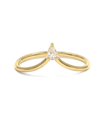Pear Diamond Spire Tiara Ring for Nesting with Engagement Rings for Women designed by Sofia Kaman handmade in Los Angeles
