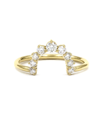Sunrise Nesting Band for Oval Cut Diamond Engagement Rings designed by Sofia Kaman handmade in Los Angeles
