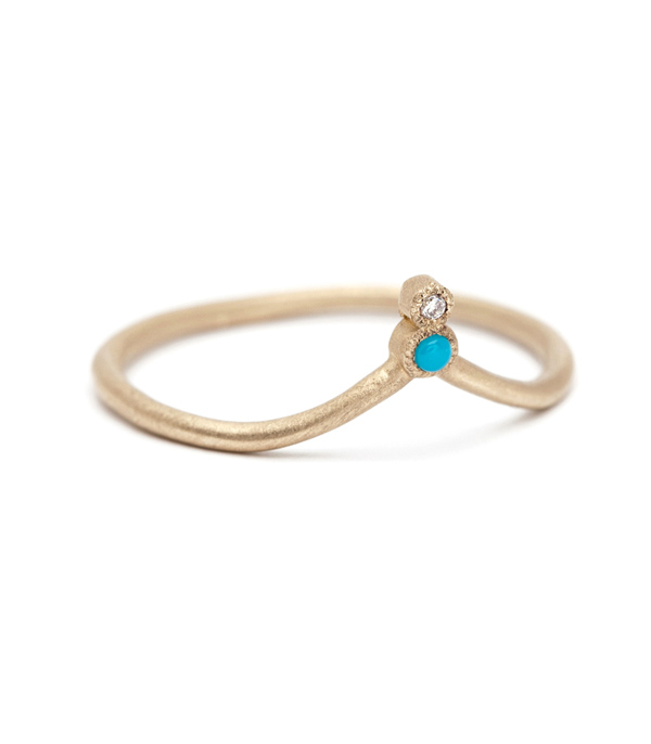 Turquoise And Diamond Tiara Ring