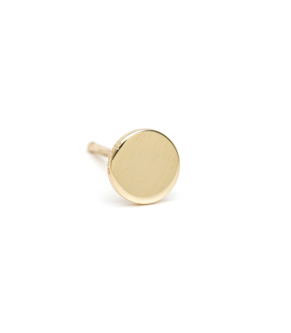 14k Gold Disc Charm Stud Earring By Sofia Kaman