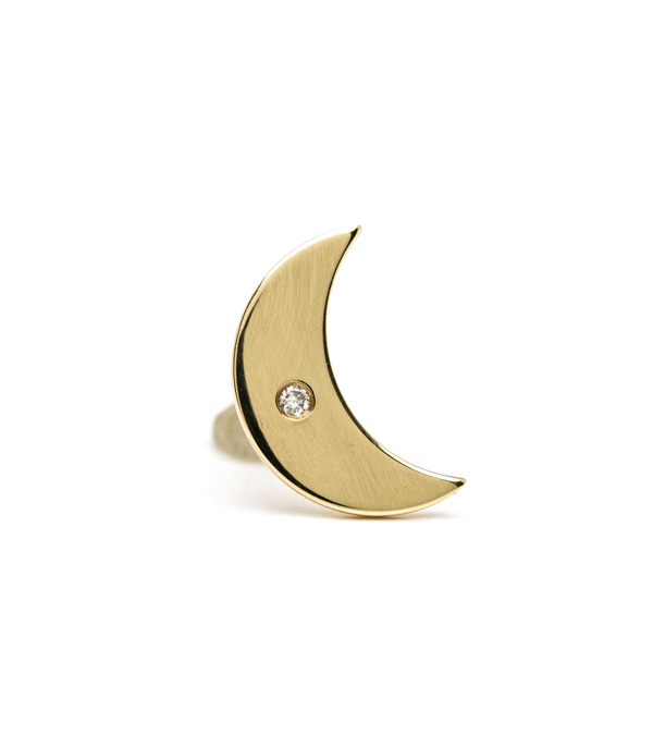 14k Gold Diamond Accent Moon Earring By Sofia Kaman