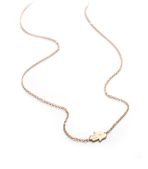 14k Gold Hasma Hand Charm Necklace By Sofia Kaman
