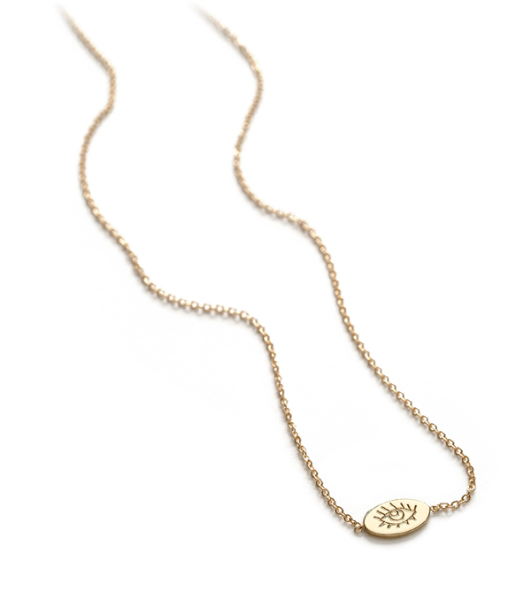 14k Gold Lovers Eye Charm Necklace By Sofia Kaman