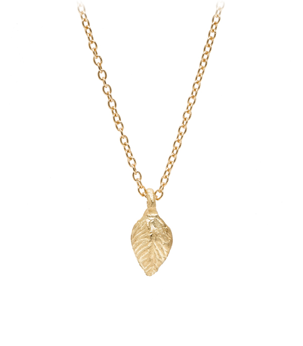 Alicia Bonnie Dearest Pave Gingko Leaf Pendant Gold CZ Necklace
