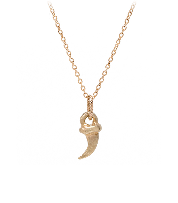 14K Yellow Gold Kitty Cat Claw Necklace designed by Sofia Kaman handmade in Los Angeles using our SKFJ ethical jewelry process.