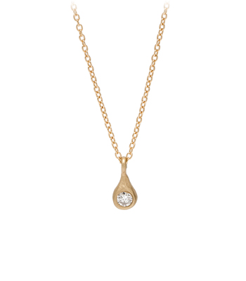 Charm Necklaces 14K Yellow Gold Diamond Tear Drop Necklace Perfect Gift for Girlfriend and Mom designed by Sofia Kaman handmade in Los Angeles