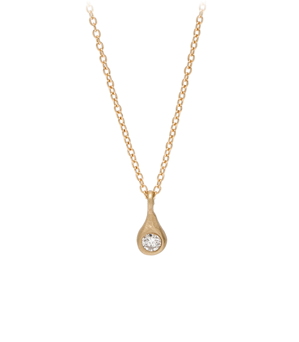 14K Yellow Gold Diamond Tear Drop Necklace Perfect Gift for Girlfriend and Mom designed by Sofia Kaman handmade in Los Angeles using our SKFJ ethical jewelry process.