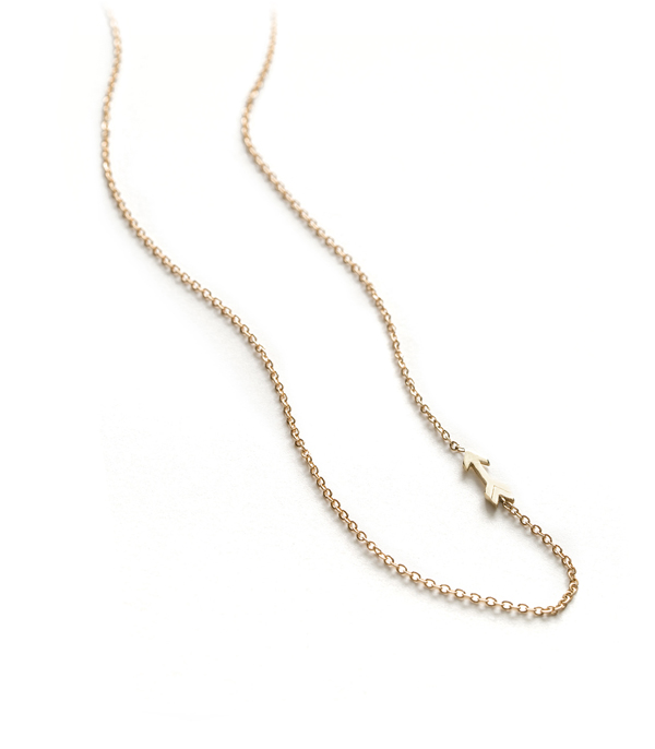 Gold Charm Arrow Necklace By Sofia Kaman