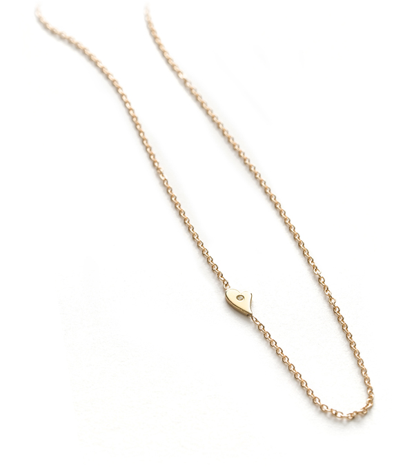 Gold Daint Hear Charm Necklace By Sofia Kaman