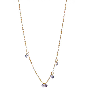14K Gold Purple Sapphire Necklace for a September Birthday Necklace with Sapphire Birthstones designed by Sofia Kaman handmade in Los Angeles