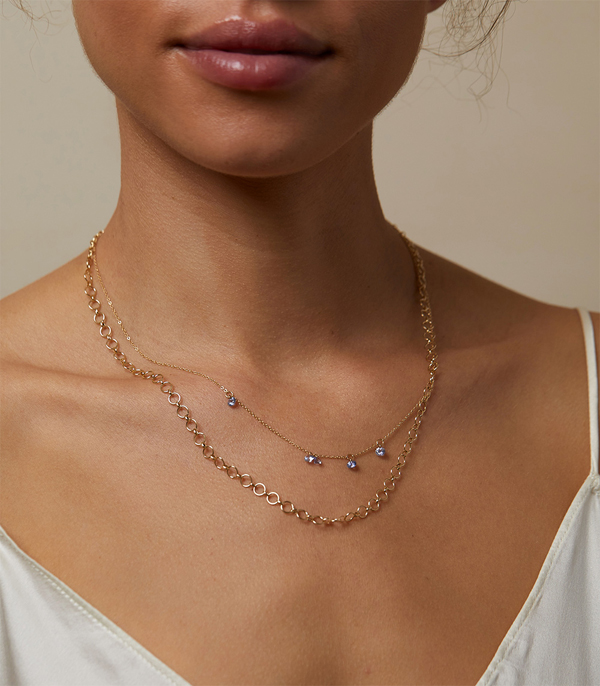Sapphire And Gold Bridal Necklace