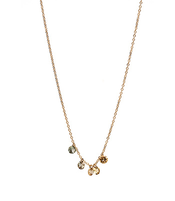 14K Gold Necklace with Green Sapphires for Engagement Rings for Women designed by Sofia Kaman handmade in Los Angeles