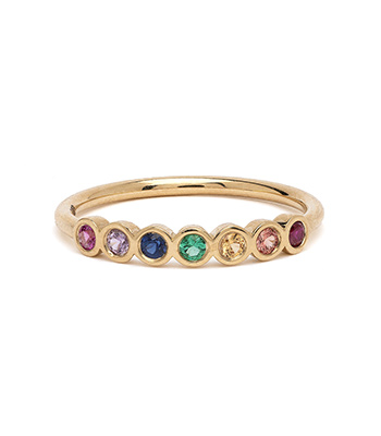 14K Gold Sapphire Eternity Band Perfect for a Unique Wedding Band that Pairs Perfectly with Engagement Rings for Women designed by Sofia Kaman handmade in Los Angeles