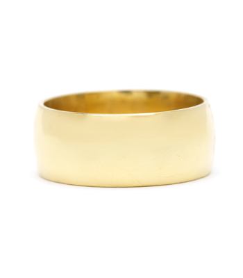 8mm 14K Gold Traditional Wedding Band for Unique Engagement Rings designed by Sofia Kaman handmade in Los Angeles