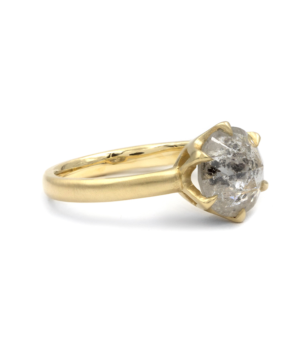 Salt And Pepper Diamond Engagement Ring