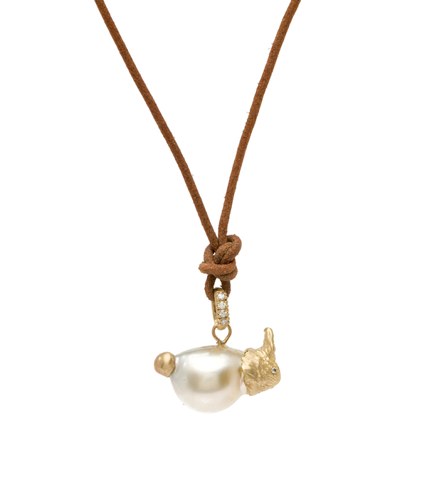 Pearl Necklace Bunny Charm