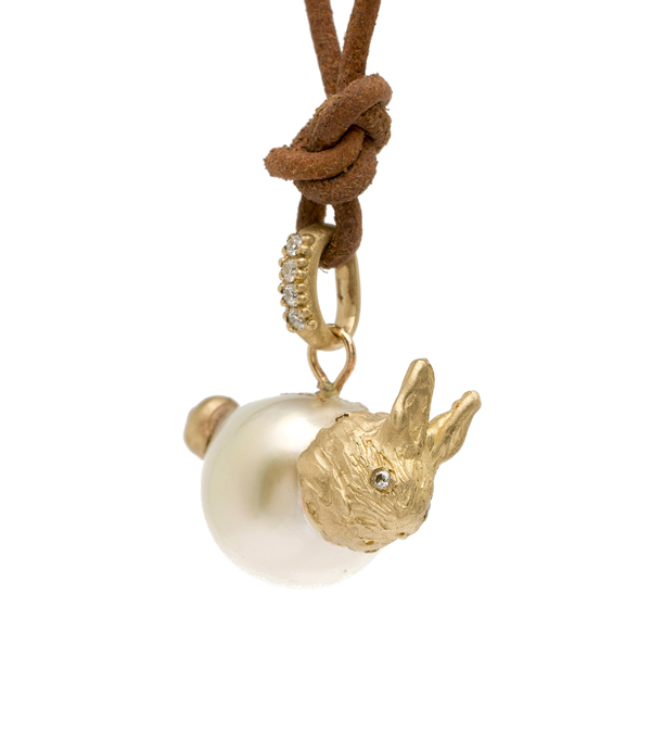 Pearl Necklace Bunny Charm