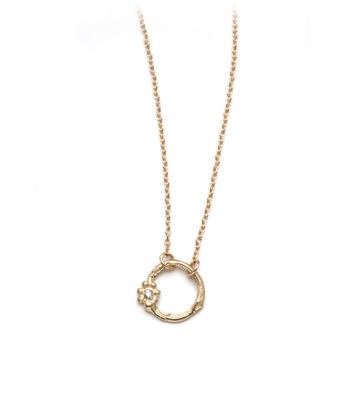14k Gold Ethically Sourced Diamond Accent Karma Branch Necklace designed by Sofia Kaman handmade in Los Angeles