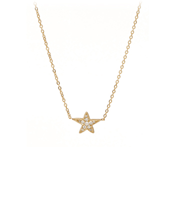 Charm Necklaces Edgy Black Rhodium Gold Diamond Pave Shooting Star Necklace designed by Sofia Kaman handmade in Los Angeles