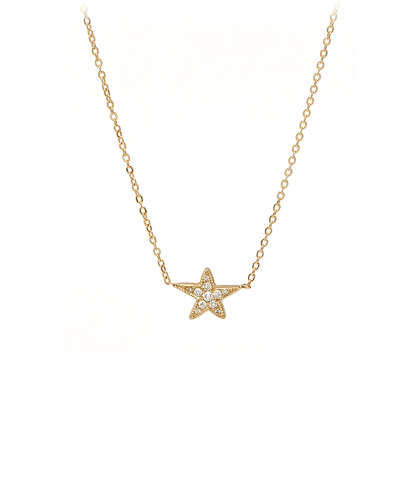 Edgy Black Rhodium Gold Diamond Pave Shooting Star Necklace designed by Sofia Kaman handmade in Los Angeles using our SKFJ ethical jewelry process.