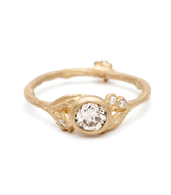 Bohemian Twig Champagne Diamond Engagement Ring designed by Sofia Kaman handmade in Los Angeles
