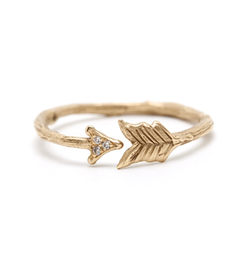 Whimsical  Gold Arrow Stacking Ring designed by Sofia Kaman handmade in Los Angeles
