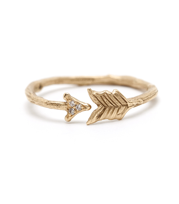 Whimsical  Gold Arrow Stacking Ring designed by Sofia Kaman handmade in Los Angeles using our SKFJ ethical jewelry process.